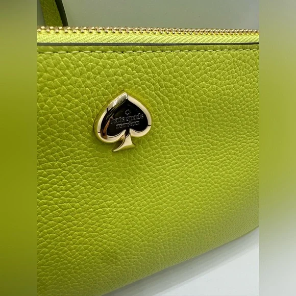 kate spade Lime Green Leather Shoulder Bag with Gold Spade Logo - Picture 2 of 8